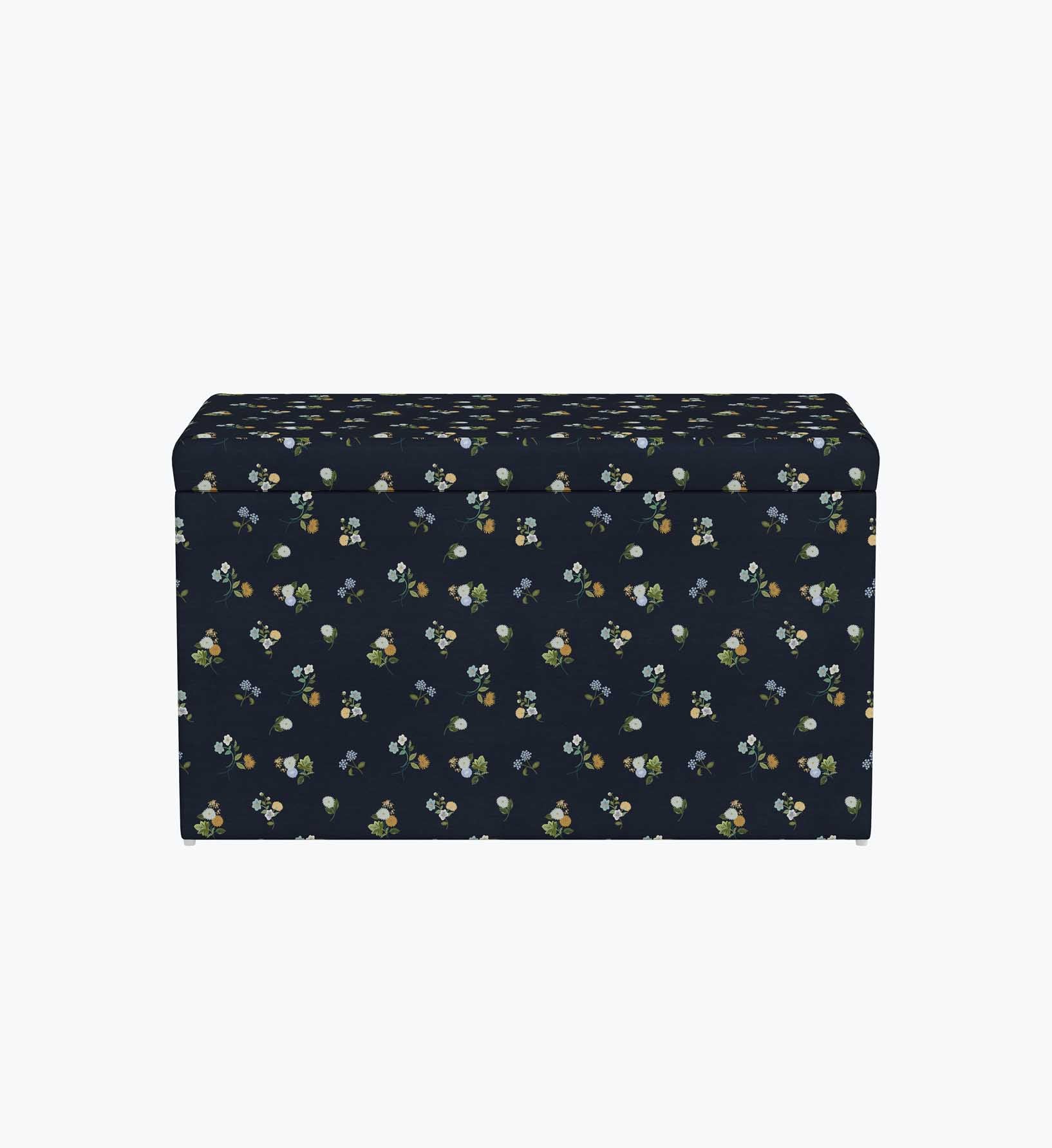 Willie Storage Bench - Ditsy Dahlia Navy